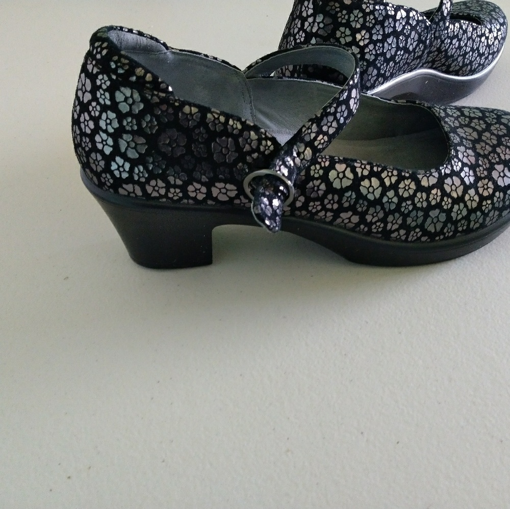 Alegria black silver Poppy Mary Jane size 9